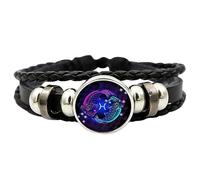 Duroecsain Braccialetto con segno zodiacale, manifestazione, bracciali a manifestazione di serene, diversi strati regolabili, dodici costellazioni zodiacali, Siehe Beschreibung, Vedi descrizione, Vedi