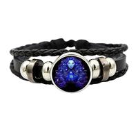 Duroecsain Braccialetto con segno zodiacale, manifestazione, bracciali a manifestazione di serene, diversi strati regolabili, dodici costellazioni zodiacali, Siehe Beschreibung, Vedi descrizione, Vedi
