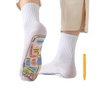 Duroecsain Calzini per riflessologia, calze punti di pressione | Calze da riflessologia | Calze da massaggio per alleviare il corpo per la riflessologia plantare, massaggiare il corpo