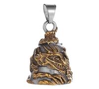 Duroecsain Campanello Guardians Ride Bell - Acciaio Titanio a Forma di Skull Drago da Sospendere - Biker Gremlin Bell per Moto, Ciclismo, Biciclette