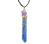 Duroecsain Collana di blu, collana in pietra blu naturale | Cristalli naturali Charm ametista | Gioielli alla moda ametista, ciondolo vintage in pietra per donne e uomini