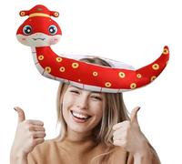 Duroecsain Copricapo Serpente Capodanno lunare,Copricapi Mascotte Serpente - 2025 Cappelli Cosplay Prop | Comodo casco per adulti, accessorio per costume cappello animale,