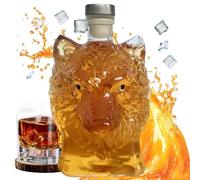 Duroecsain Decanter per Whisky - 350 ml - Bottiglia Vodka a testa di lupo - Design bottiglia Whisky per grotte di liquori bar casa collezione cocktail elegante