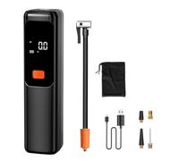 Duroecsain Gonfiatore di pneumatici Compressore D Aria Portatile | Pompa ad aria Auto Portatile Arresto Automatico - Ricaricabile via Cigare e Presa USB - per Moto Bici Garage Camion Casa