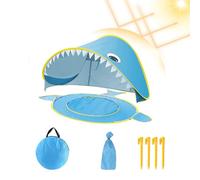 Duroecsain I Giocano A Da Spiaggia | Cartoon Beach Play Tent - Protezione UV impermeabile con una piccola piscina integrata, da sole portatile pieghevole per la