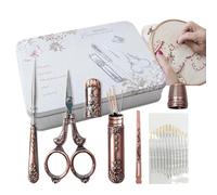 Duroecsain Kit di forbici da ricamo vintage,Piccole forbici da ricamo vintage portatili 6 pezzi | Set di strumenti da cucito multifunzionali in acciaio inossidabile, strumenti da cucito vintage