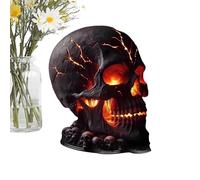 Duroecsain Lampada a forma di cranio, lampada da scrivania, fiamma cranio, decorazioni di Halloween, lampada da ufficio, decorazione spaventosa, ideale per giardino, terrazzo, camera da letto, feste