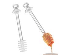 Duroecsain Miele Stick | 2 Bastoncini Mixer per Miele,Utensile da Cucina Trasparente per Marmellate Sciroppo Bevande e Preparazioni Culinarie in Barattoli e Contenitori