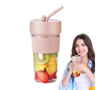 Duroecsain -mixer - mixer per succhi di frutta USB 350 ml | Mixer di dimensioni personali di progettazione della paglia per frullati e cretini, mixer tenuto in mano con 6 lame,