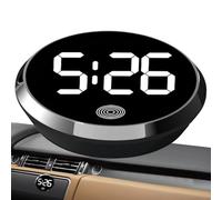 Duroecsain Orologio per auto, mini orologio digitale per auto, con controllo tattile, display a LED luminoso per veicoli camper, classe frigorifero