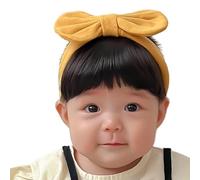 Duroecsain Parrucca per bambini, con fiocchi e frangetta - Capelli delicati sulla pelle come copricapo adatto per l'uso quotidiano per feste, compleanni, servizi fotografici, spettacoli sul palco e