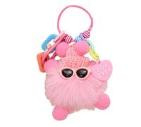 Duroecsain Portachiavi in peluche, ciondolo con sacchetto di peluche, portachiavi del fumetto, portachiavi, portachiavi creativo, decorazioni per borse, charm per zaino, borsa di scuola, Rosa,