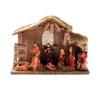 Duroecsain Presepi e statuette della natività, decorazioni natalizie per la scena della natività, set di figure in miniatura per feste e religiose, per donna, camino, ufficio, davanzale della finestra