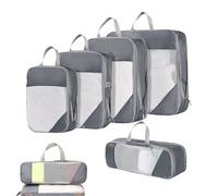 Duroecsain Sacchetti di compressione da viaggio per il confezionamento | 5 pezzi organizer salvaspazio per crociera | Sacchetti pieghevoli impermeabili salvaspazio per abiti da viaggio trasloco