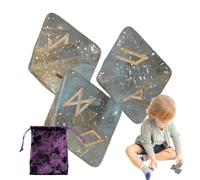 Duroecsain Set di dadi runici, dadi poliedrici, dadi astrologici a 8 facce per la previsione, Runa Divinazione Dice Astrologia Dadi in resina poliedrica Dadi Set con sacchetto a cordoncino per