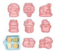 Duroecsain Stampini per biscotti natalizi, set di stampini per biscotti natalizi, 8 stampini per cioccolato, tagliapasta di Natale, per gelatina di cioccolato, fondente, caramelle