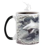 Duroecsain Tazza con cambio di colore, tazze da caffè con cambio di calore - Tazze da tè sensibili al calore | Tazza sensibile al calore cambia colore, tazze da caffè con motivo
