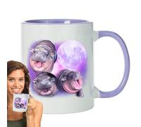Duroecsain Tazza da caffè in ceramica, tazza ippopotamo - Tazza di tazza di ippopotamo cartone animato 350ml | Tazza da caffè da viaggio, tè, latte, bevande calde, tazza per la colazione