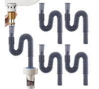 Duroecsain Tubo per lavello da cucina, kit idraulico retrattile sotto il | accessorio per il bagno, anti-odore, per sostituire l'impianto idraulico di scarico per hotel, dormitori, e