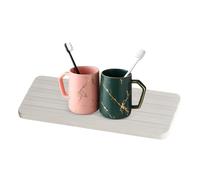 Duroecsain Vassoio in terra diatomea, tappetino da bagno in terra di diatomea, tappetino assorbente antiscivolo anti-odore per banconote da cucina, tazze, spugne, pennelli per trucco e