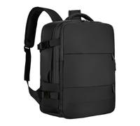 Duroecsain Zaino per computer portatile, zaino da viaggio, Weekender Bookbag, approvato dalle compagnie aeree, impermeabile, multi-tasca, zaino per volo, aereo, escursionismo, palestra, Nero , Se