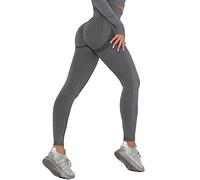 DUROFIT Leggins Donna Push up Leggings Sportivi Vita Alta Anticellulite Pantaloni Palestra per Fitness Yoga Pant Grigio L
