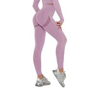DUROFIT Leggins Donna Push up Leggings Sportivi Vita Alta Anticellulite Pantaloni Palestra per Fitness Yoga Pant Viola Chiaro S