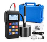 Durometro portatile per metalli 7-in-1 HL, HV, HB, HRC, HRB, HRA, HS | Blocco di prova, display LCD, durometro / misuratore di durezza, per ferro, rame, acciaio inossidabile, lega di alluminio