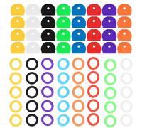 Duronge 72 pezzi di Coperchi per Chiavi, Coperture per Chiavi Colorate, 40 tondi + 32 semi-tondi Coperchi per Chiavi Casali Sottili Standard (8 Colori)