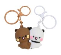 Duronge Bubu Dudu Set di 2 Portachiavi Magnetici per Coppia - Ciondolo a Forma di Orso per Zaino, Regalo Romantico per Anniversario e San Valentino, Design Kawaii