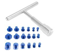 Duronge Outil Réparation de Debosselage, Outil de Réparation de Dent Kit, Outil de Barre en T avec 18 Bleu Ventouse, pour Réparer Les Bosses Sur Les Voitures