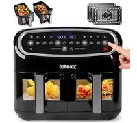 Duronic AF24 Friggitrice ad Aria Grande, 2400W, 2 cestelli, 10 programmi | Air Fryer Senza olio, facile pulizia, ideale per pollo e patate Fornetto elettrico display touch luce interna pollo patatine