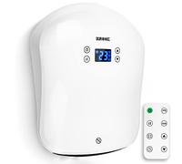 Duronic BFH1 Termoventilatore da bagno IP24 | Potenza regolabile 1000W 2000W con Timer e telecomando | Stufa elettrica con tempi di funzione personalizzabili | Rivelamento finesta aperta