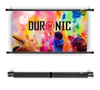 Duronic BPS90 16:9 Telo Proiettore 90 pollici, Schermo per proiettore, Telo da proiezione interno esterno, Home theater cinema Full HD 3D 4K, Schermo di proiezione anti pieghe per casa ufficio scuola