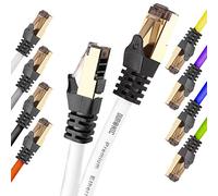 Duronic CAT8 WE 10 m | Cavo di Rete ethernet schermato S/FTP Bianco | Cavo ethernet Patch superveloce | Supporta fino a 2 GHz / 2000 MHz | Connettori RJ45 | Trasmissione dati 40 gigabit