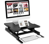 Duronic DM05D18 BK Postazione da lavoro per computer con ampia piattaforma 55 cm scrivania ufficio per pc monitor tastiera - altezza regolabile da 15 a 42 cm