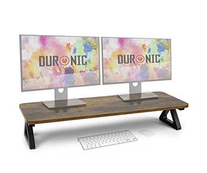 Duronic DM06-2 AO Supporto per Monitor e Laptop, 81x30 cm, Rialzo Ergonomico da Scrivania per 1 o 2 PC, Altezza 15 cm, Portata 10 kg, Quercia antica, Mensola Salvaspazio per Casa e Ufficio