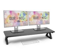 Duronic DM06-2 BK Supporto monitor scrivania dimensioni 81 x 30 cm - Supporto da tavolo altezza 15 cm per monitor e Laptop - Capacità 10kg - Mensola ergonomica per scrivania