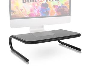 Duronic DM071 Supporto monitor | Supporto Laptop per scrivania 24 x 35 cm | Mobile per schermo capacità fino a 10 kg | Rialzo ergonomico per schermo Nootebook e stampante | Piattaforma nero
