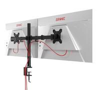 Duronic DM152 BK Supporto scrivania per 2 monitor 13”-27” | 8 kg per braccio | Altezza regolabile | Inclinazione -15°/+15°, rotazione 180°, rotazione 360°| VESA 75/100