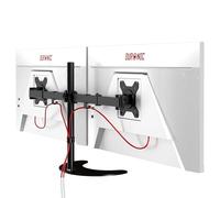 Duronic DM15D2 BK Supporto Doppio Monitor 13-27" con Base VESA 75/100 | Struttura stabile per due schermi, perfetta per aumentare lo spazio di lavoro senza fissaggio al tavolo.