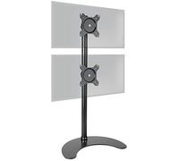 Duronic DM15V2 BK Supporto Monitor doppio per 2 schermi da 13-32 pollici, Braccio monitor PC ergonomico fino 8kg, VESA 75/100, regolabile altezza inclinazione girevole, per ufficio casa scuola, nero