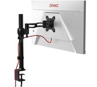 Duronic DM351X2 BK Braccio per un monitor da 13 a 27 pollici | Supporto per schermo singolo | Inclinazione e altezza regolabile | VESA 75 100 | Supporto monitor PC ergonomico con morsetto