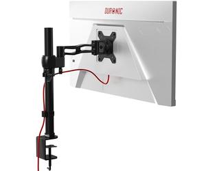 Duronic DM351X2 BK Braccio per un monitor da 13 a 27 pollici | Supporto per schermo singolo | Inclinazione e altezza regolabile | VESA 75 100 | Supporto monitor PC ergonomico con morsetto