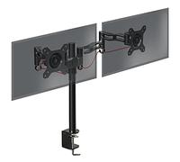 Duronic DM352 BK Braccio per 2 monitor per computer | Supporto doppio schermo PC articolato ergonomico | VESA 75 100 | Altezza regolabile | Rotativo inclinabile Girevole | Compatibilità universale