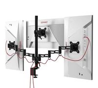 Duronic DM353 Braccio per 3 monitor per computer | Supporto triplo schermo per PC articolato per desktop | VESA 75 100 | Altezza regolabile | Rotativo inclinabile Girevole | Compatibilità universale