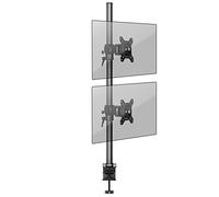 Duronic DM35V2X1 Braccio per 2 monitor per computer | Supporto verticale doppio schermo PC snodato ergonomico per desktop | VESA 75 100 | Altezza regolabile | Rotativo inclinabile Girevole |