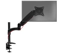 Duronic DM551X2 BK Braccio per un monitor da 15 a 27 pollici | Supporto per schermo singolo | Inclinabile e altezza facilmente regolabile | VESA 75 100 | Supporto monitor PC ergonomico con morsetto