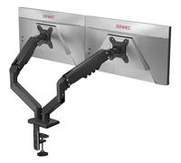 Duronic DM6A2 Supporto Doppio Monitor 13-32” Braccio Regolabile Gas Spring Supporto Schermo VESA 75 100 Perno Girevole 360° Inclinazione -90°/+85° Carico max 9kg per Braccio Ufficio PC Gaming