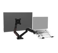 Duronic DMDCL1X1 Supporto monitor da scrivania con morsetto e piattaforma per PC portatile - Braccio porta monitor Regolazione omnidirezionale - Compatibile con schermi TV per VESA standard